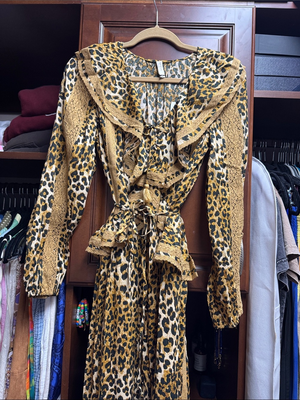 SPELL NWT - Samantha Lace Gown Vintage Leopard - Size S - Picture 10 of 10